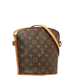 Louis Vuitton-Louis Vuitton Monogram Drouot Canvas Crossbody Bag M51290 in Fair condition-Brown