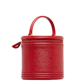 Louis Vuitton-Louis Vuitton Epi Cannes Vanity Case Borsa da trucco in pelle M48037 in buone condizioni-Rosso