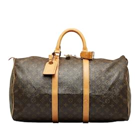 Louis Vuitton-Louis Vuitton-Monogramm Keepall 50 Canvas Reisetasche M41426 in guter Kondition-Braun