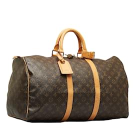 Louis Vuitton-Louis Vuitton-Monogramm Keepall 50 Canvas Reisetasche M41426 in guter Kondition-Braun