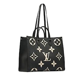 Louis Vuitton-Louis Vuitton Monogram Empreinte OnTheGo GM  Leather Tote Bag M45945 in Excellent condition-Black