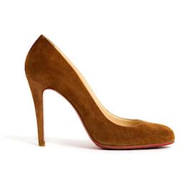 Christian Louboutin-Fifi 100 CAMEL ANTE UE39.5-Caramelo