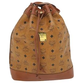 MCM-MCM Vicetos Logogram Shoulder Bag PVC Leather Brown Auth ar10694-Brown