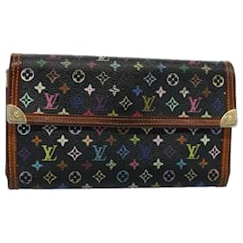 Louis Vuitton-LOUIS VUITTON Multicolor Portefeuille International Wallet M92658 LV Auth th4292-Black