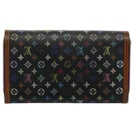 Louis Vuitton-LOUIS VUITTON Portefeuille Multicolore International Wallet M92658 LV Auth e4292-Noir