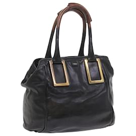 Chloé-Chloe Etel Hand Bag Leather Black Auth ar10716-Black