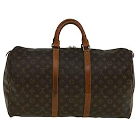 Louis Vuitton-Louis Vuitton Monograma Keepall 50 Boston Bag M41426 Autenticação de LV 59194-Monograma