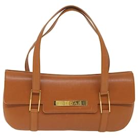 Bulgari-BVLGARI Hand Bag Leather Brown Auth ki3746-Brown