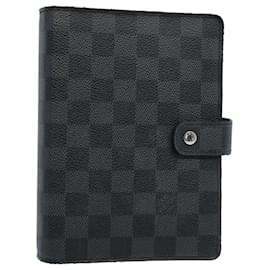 Louis Vuitton-LOUIS VUITTON Damier Graphite Agenda MM Day Planner Cover R20242 Autenticação de LV 59119-Outro