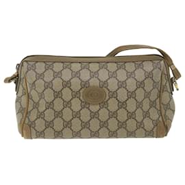 Gucci-GUCCI GG Supreme Bolsa de Ombro PVC Couro Bege Autenticação1354-Bege