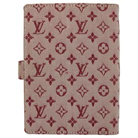 Louis Vuitton-LOUIS VUITTON Mini agenda con monogramma PM Agenda da giorno Cover Rosso R20912 Auth ac2456-Rosso
