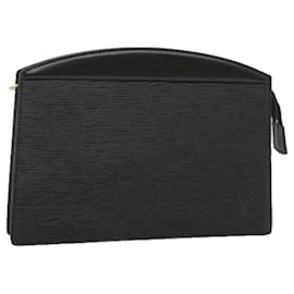 Louis Vuitton-LOUIS VUITTON Epi Trousse Creta Clutch Negro M48402 LV Auth th4304-Negro