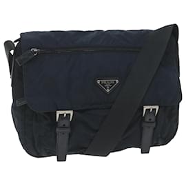 Prada-PRADA Bolso Bandolera Nylon Azul Marino Auth fm2926-Azul marino