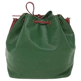 Louis Vuitton-Bolsa de ombro LOUIS VUITTON Epi Petit Noe bicolor verde vermelho M44147 Autenticação10104-Vermelho,Verde