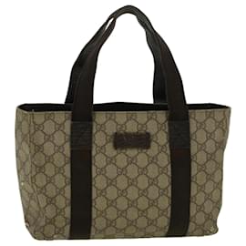 Gucci-GUCCI GG Canvas Hand Bag Coated Canvas Beige 141976 Auth th4296-Beige