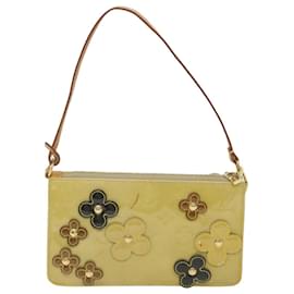 Louis Vuitton-LOUIS VUITTON Monogram Vernis Lexington Pouch Flower Beige M92246 LV Auth ki3769-Beige