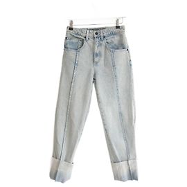 Alexander Wang Cropped Paint Hem Jeans Light blue