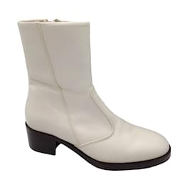 Autre Marque-Zadig & Voltaire White Leather Ankle Boots-White