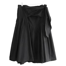 Dries Van Noten-Dries Van Noten Archival Sash Waist Full Skirt-Black