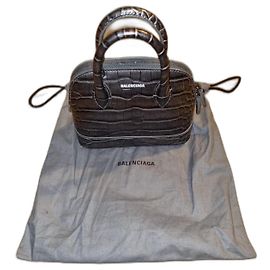Balenciaga Leather Handbag Grey Grey