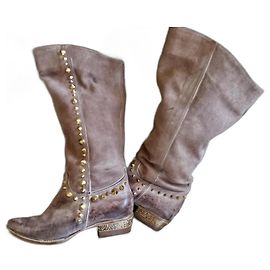 Cesare Paciotti Leather Boots Sand Sand