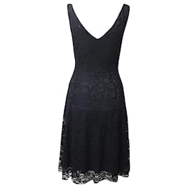 Ralph Lauren-Ralph Lauren Lace A-Line Dress in Black Polyester-Black