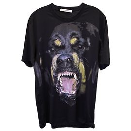 Camiseta con estampado de Rottweiler de Givenchy en algodón negro Negro