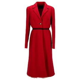 Prada-Prada 2000 F/Gabardina W de lana roja-Roja