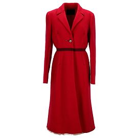Prada 2000 F/W Trench Coat in Red Wool Red