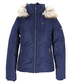 Tommy Hilfiger Chaqueta de plumón con capucha para mujer Azul
