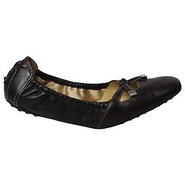 Ballerines Tod's Bow Scrunch en Cuir Noir Noir
