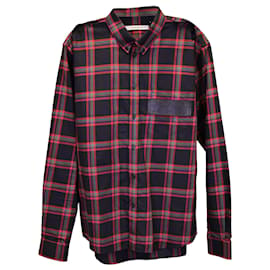 Givenchy-Givenchy Pocket Detail Shirt in Black & Red Tartan Cotton -Other