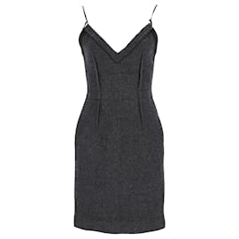 Prada-Prada Sleeveless Sheath Dress in Grey Wool-Grey