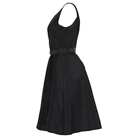 Prada-Prada Re-Nylon ärmelloses Kleid aus schwarzer Seide-Schwarz