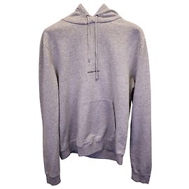 Moletom com logotipo Saint Laurent em algodão cinza Cinza