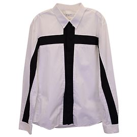Camicia Givenchy Contrast Cross Regular Fit in cotone Bianco Bianco