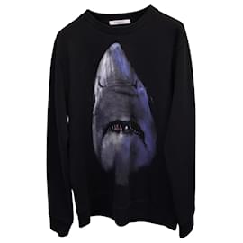 Givenchy Shark Print Sweatshirt aus schwarzer Baumwolle Schwarz
