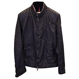 Giubbotto Moto Moncler Premont in Nylon Nero Nero