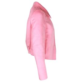 Prada-Prada Asymmetrical Front Jacket in Pink Wool-Pink