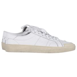Saint Laurent Court Classic Sneakers in White Leather White