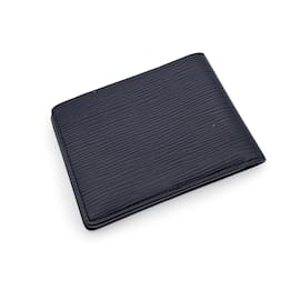 Louis Vuitton-Portefeuille à deux volets en cuir épi noir-Noir