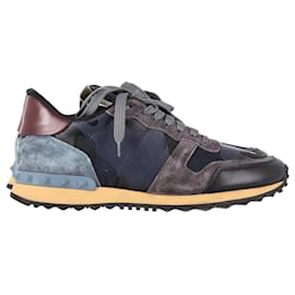 Valentino Garavani-Valentino Rockrunner Low Top Sneakers in Multicolor Suede Leather And Mesh -Multiple colors