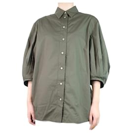 Autre Marque-Green puff-sleeved shirt - size UK 10-Green