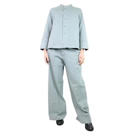 Autre Marque-Conjunto pantalón ancho azul y camisa azul - talla UK 8-Azul
