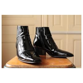 The Kooples-Black patent leather ankle boots The Kooples-Black
