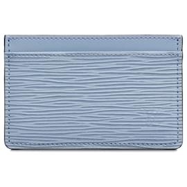 Louis Vuitton-Louis Vuitton Blue Epi Card Holder-Blue,Light blue