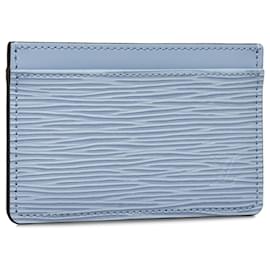 Louis Vuitton-Louis Vuitton Blue Epi Card Holder-Blue,Light blue