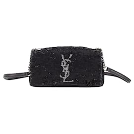 Saint Laurent-Borsa a tracolla Saint Laurent nera con paillettes giocattolo West Hollywood-Nero