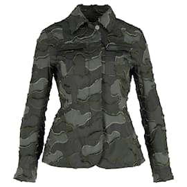 Dior-Dior Camouflage Zip Front Jacket in Green Polyester-Green