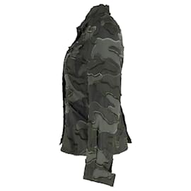 Dior-Dior Camouflage Zip Front Jacket in Green Polyester-Green